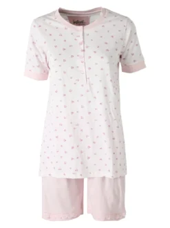 Infiore WILDLOVE Pigiama corto in cotone da donna con t-shirt e shorts - rosa