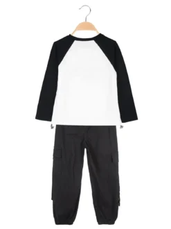 Injuly Completo 2 pezzi da ragazza maglietta + pantaloni con tasconi