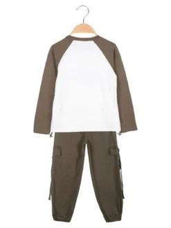 Injuly Completo 2 pezzi da ragazza maglietta + pantaloni con tasconi