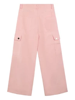 Injuly Pantaloni da ragazza a gamba larga con tasconi