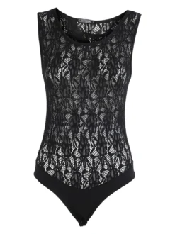 Intimami Body smanicato da donna in pizzo - nero
