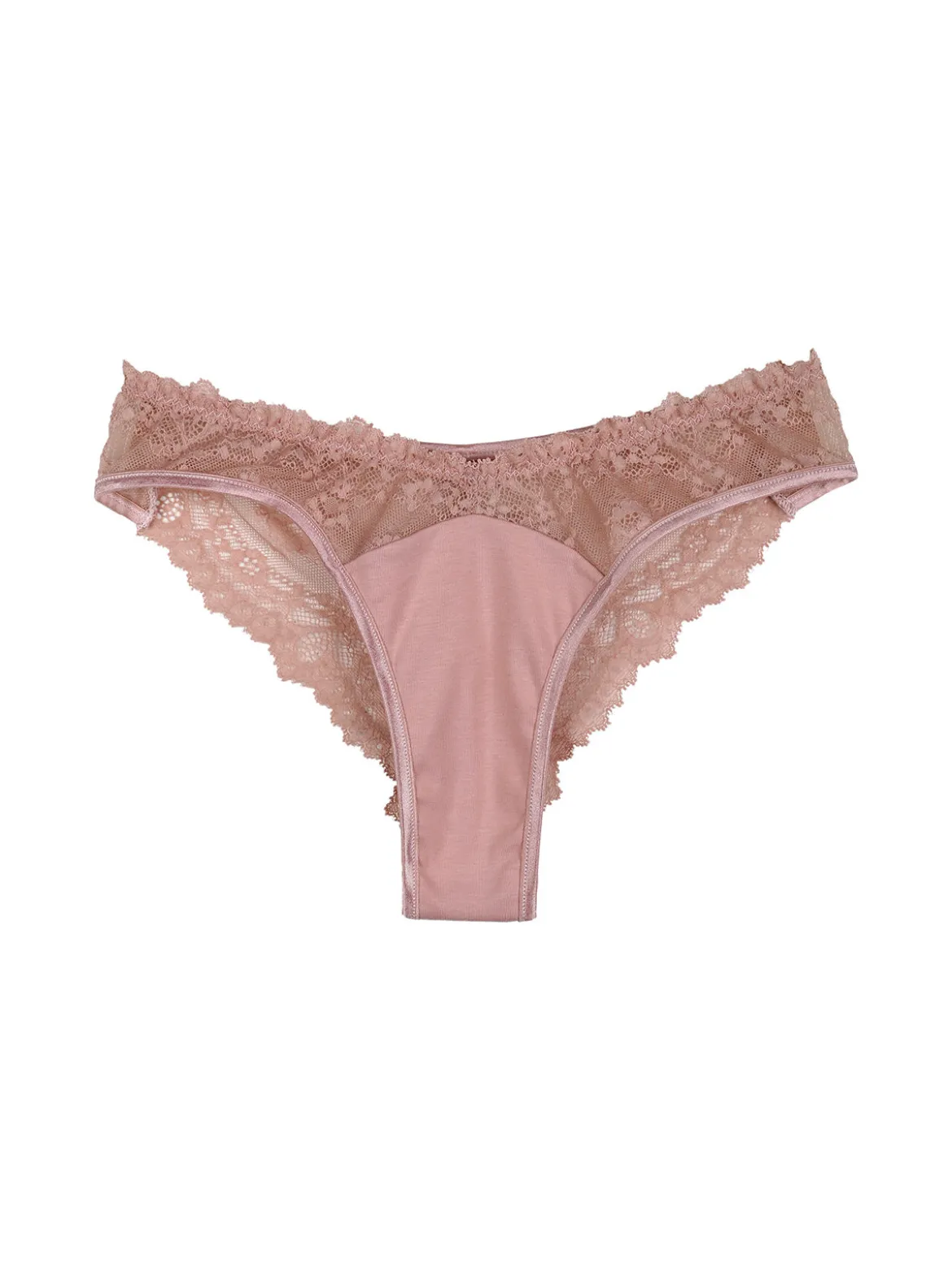 Intimami Brasiliana donna con pizzo in cotone bielastico - rosa
