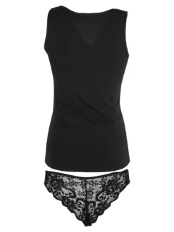 Intimami Coordinato intimo donna in pizzo con top e brasiliana - nero