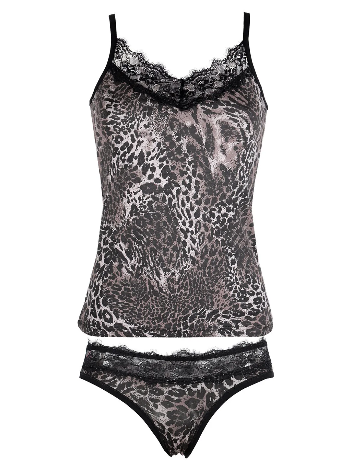 Intimami Coordinato intimo donna top e slip animalier