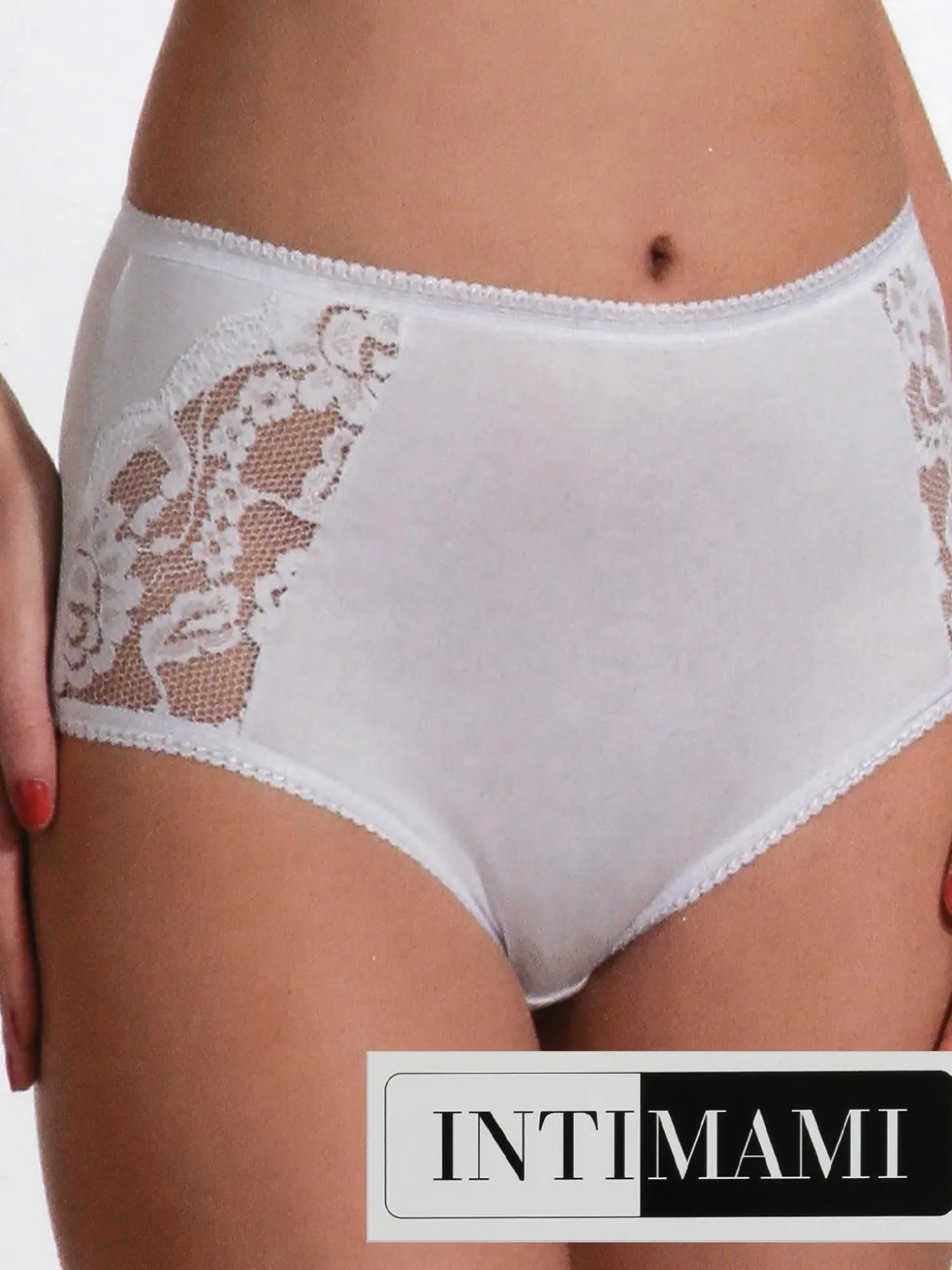 Intimami Culotte in cotone elastico con pizzo