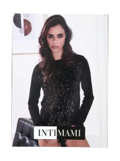 Intimami Maglia donna a maniche lunghe in ciniglia con inserti in tulle - bronzo