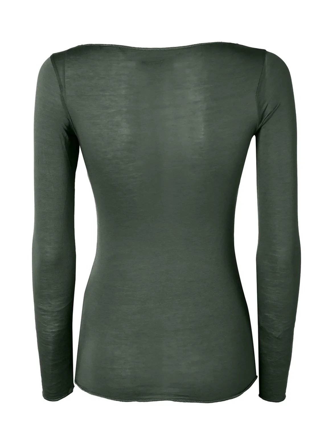 Intimami Maglia donna a maniche lunghe in misto lana con scollo a barca - verde