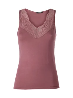 Intimami Top donna a spalla larga con scollo di pizzo - porpora
