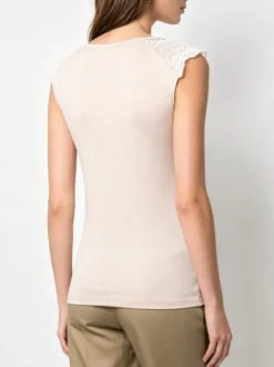 Intimami Top donna a spalla larga con scollo in pizzo - nudo