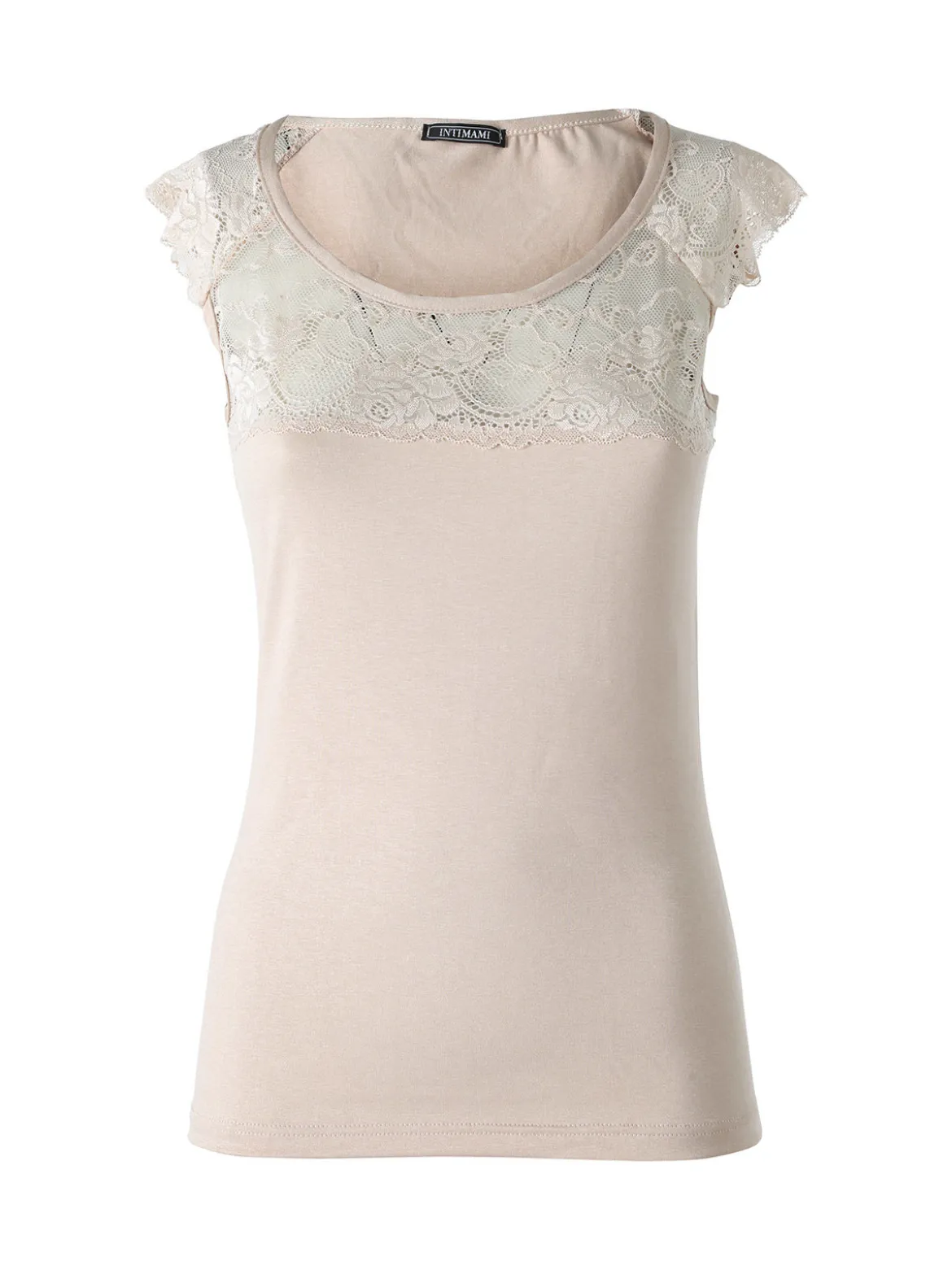 Intimami Top donna a spalla larga con scollo in pizzo - nudo