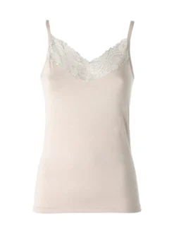 Intimami Top donna con spalline sottili e scollo in pizzo - nudo
