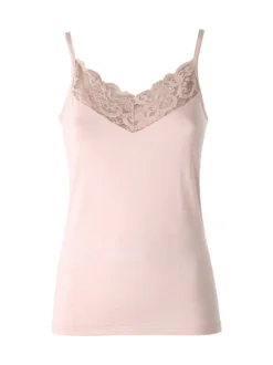 Intimami Top donna con spalline sottili e scollo in pizzo - rosa