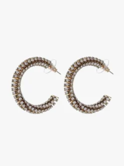 Italian Style Orecchini donna in acciaio con strass