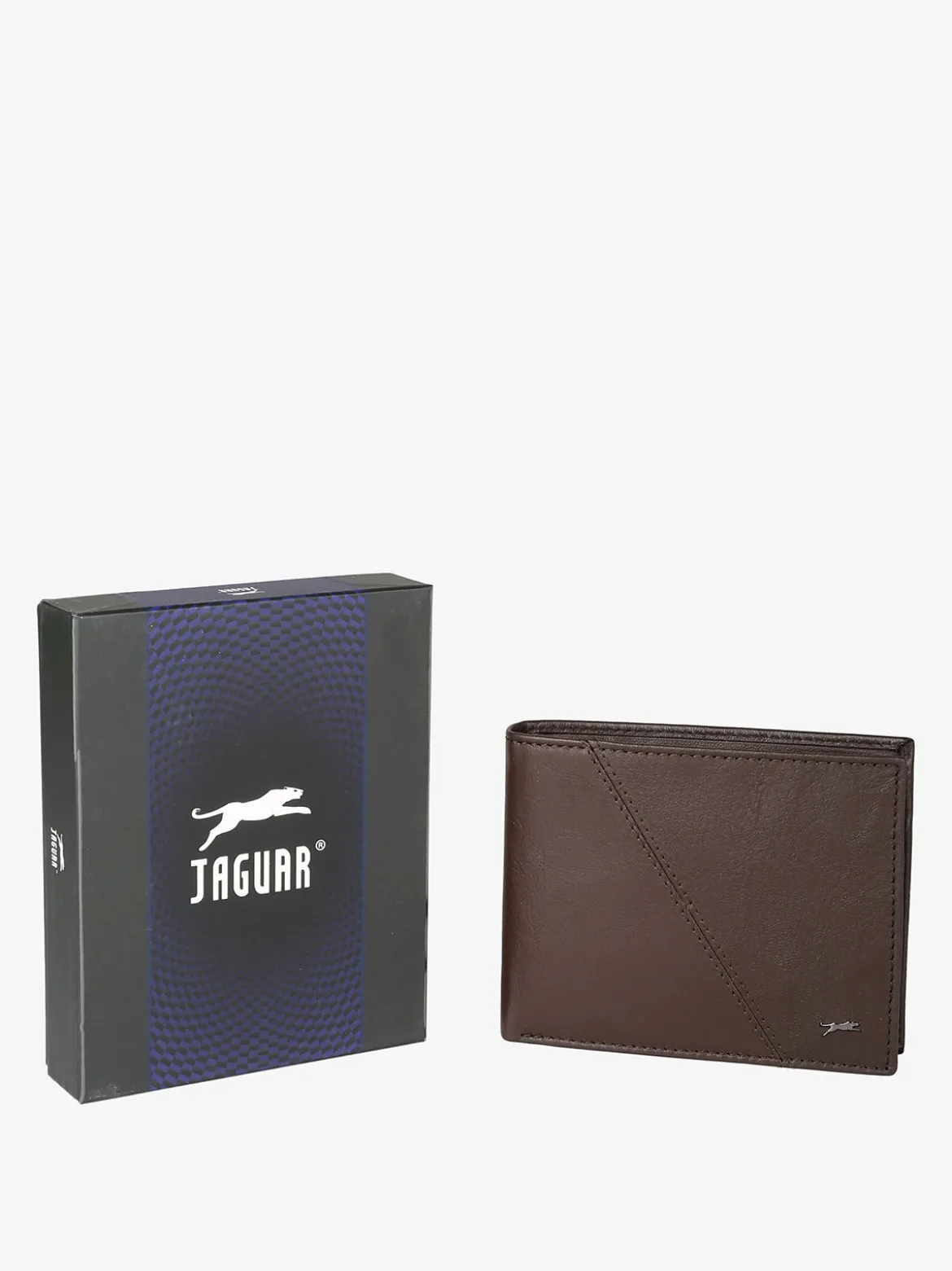 Jaguar Portafoglio da uomo in pelle con logo - moro