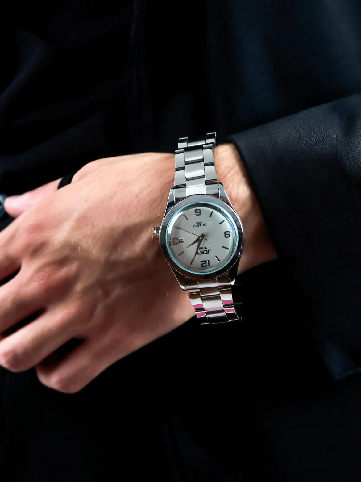 Jcky Orologio da polso con cinturino in acciaio