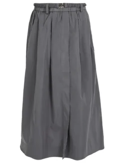 Jeans Louise Francoise Gonna donna midi a vita alta con cintura in vita