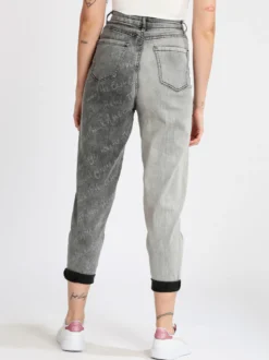 Jeans Louise Francoise Jeans slouchy nero bicolore da donna