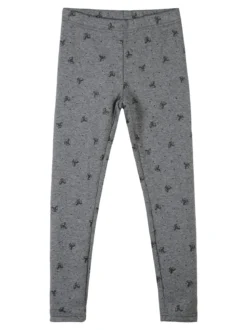 Jebellina Leggings da bambina fiocchi glitter con interno felpato - grigio