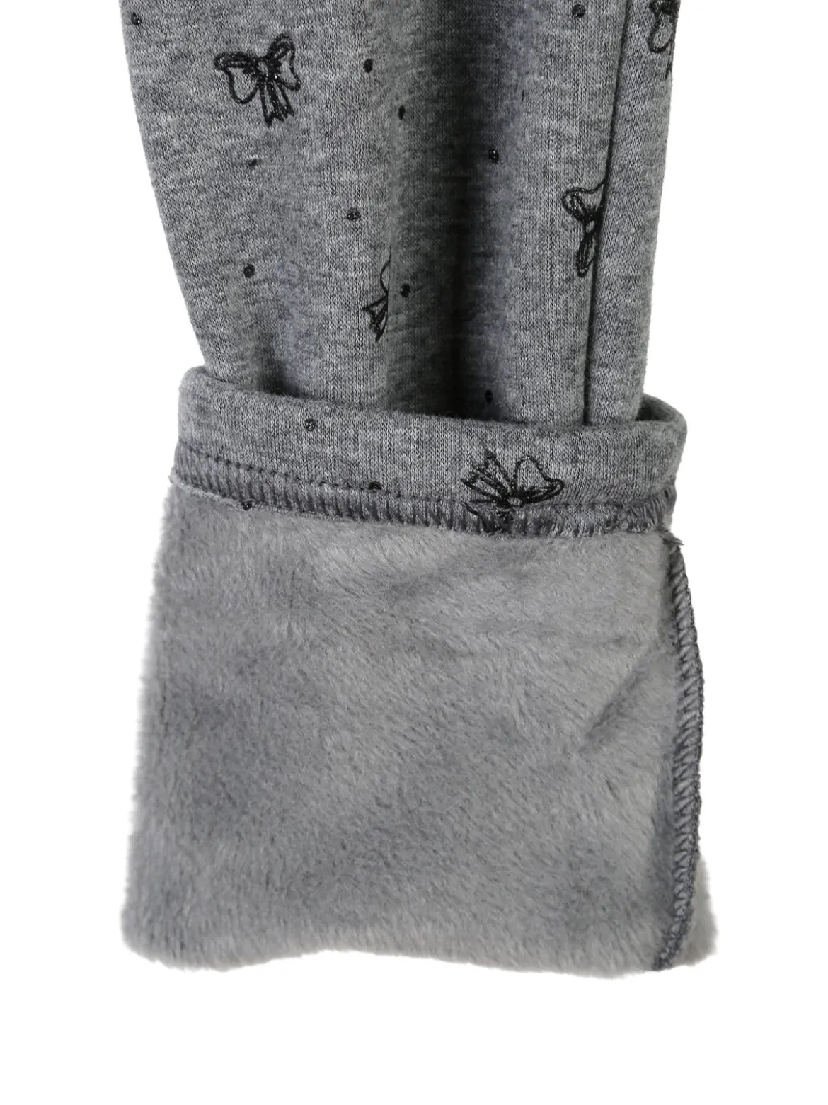 Jebellina Leggings da bambina fiocchi glitter con interno felpato - grigio