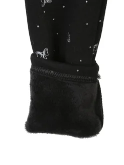Jebellina Leggings da bambina fiocchi glitter con interno felpato - nero