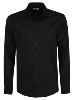 J.E. Mc Collum Camicia nera a maniche lunghe classic fit