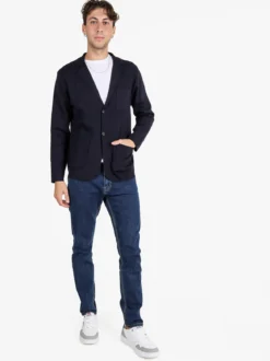 Johnny Looper Blazer uomo in maglia - blu scuro