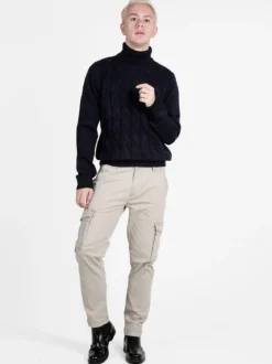 Johnny Looper Maglione dolcevita da uomo a trecce