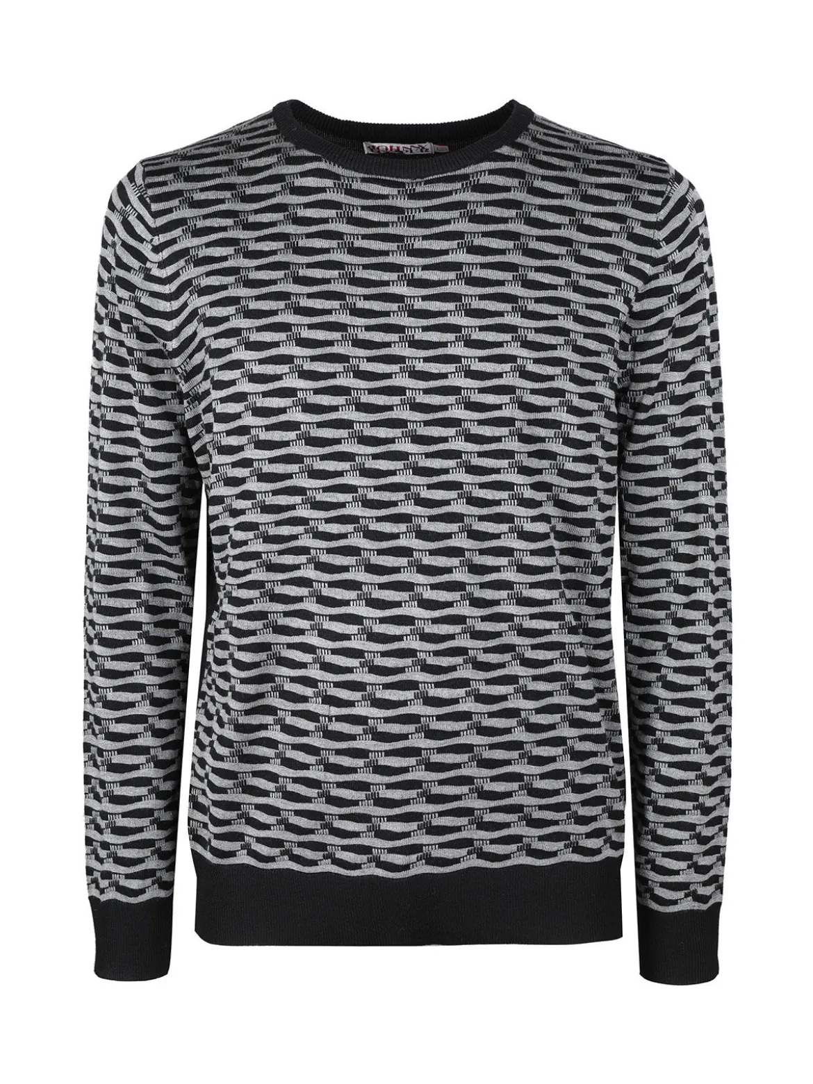 Johnny Looper Pullover da uomo girocollo con stampa bicolore sul davanti
