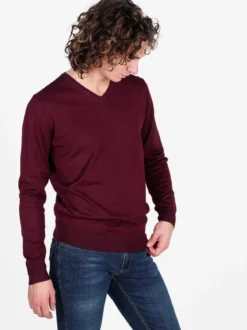 Johnny Looper Pullover da uomo in maglia con scollo a V