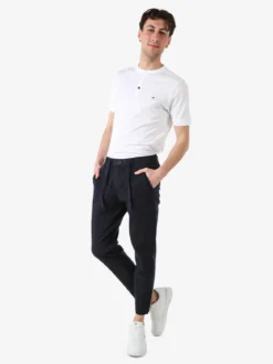 J.Sette Pantaloni casual da uomo in cotone con coulisse - blu scuro