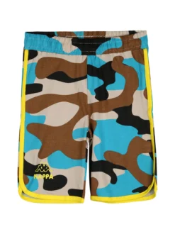 Kappa Completo corto da bambino in cotone con t-shirt e bermuda mimetici - turchese