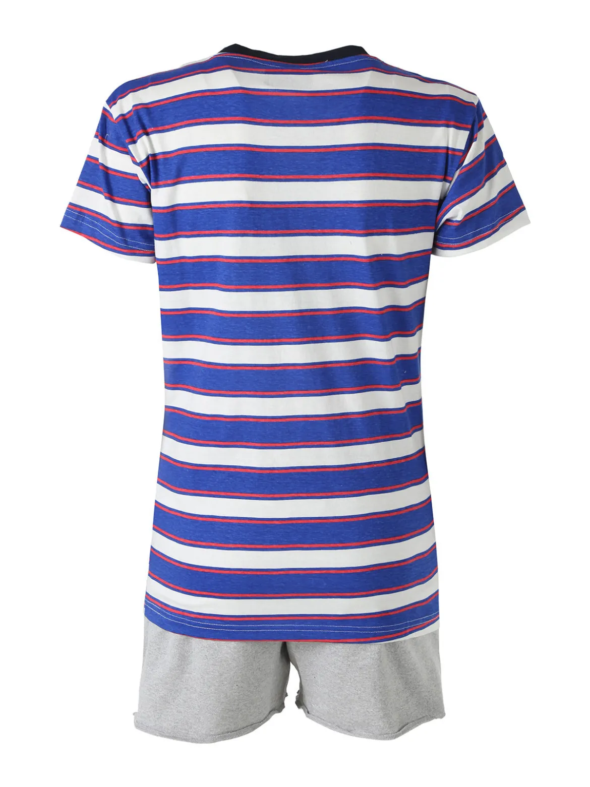 Kappa Completo corto da donna in cotone con stampa a righe e taschino - blu