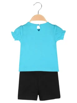 Kappa Completo corto da neonata 2 pezzi con t-shirt e shorts - turchese