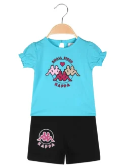 Kappa Completo corto da neonata 2 pezzi con t-shirt e shorts - turchese