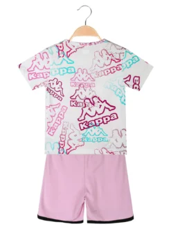 Kappa Completo corto 2 pezzi in cotone da bambina con t-shirt e shorts