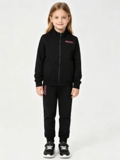 Kappa Completo da bambina 2 pezzi con zip - nero