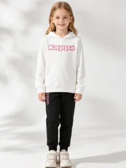Kappa Completo da ragazza 2 pezzi con cappuccio - bianco