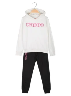 Kappa Completo da ragazza 2 pezzi con cappuccio - bianco