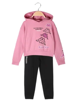 Kappa Completo tuta cropp 2 pezzi da bambina con cappuccio - rosa