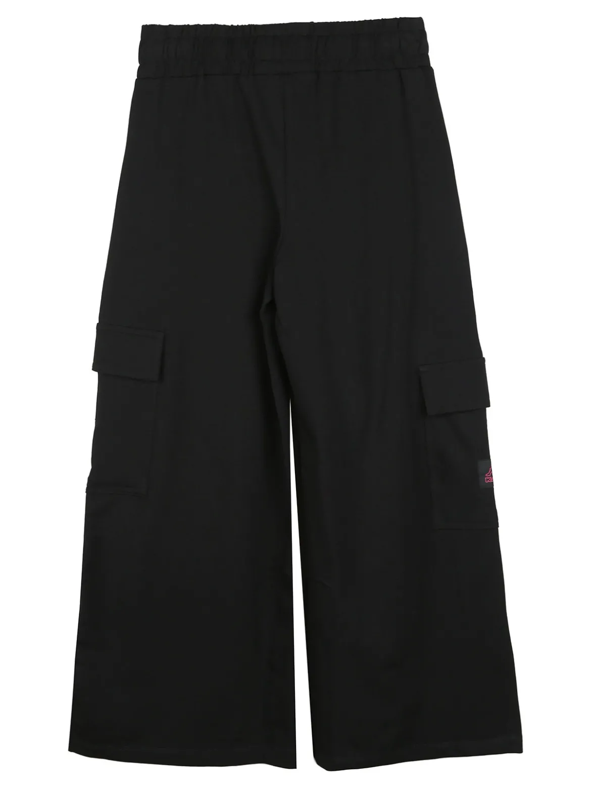 Kappa Completo tuta da ragazza con felpa cropp e pantaloni cargo a gamba larga - nero