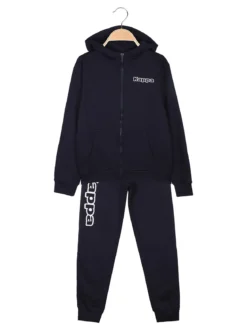 Kappa Completo tuta da ragazzo 2 pezzi con cappuccio e zip - blu scuro