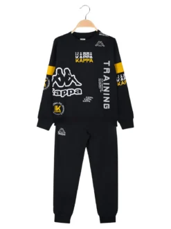 Kappa Completo tuta girocollo 2 pezzi da bambino con interno in caldo cotone - blu scuro