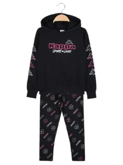Kappa Completo tuta 2 pezzi da bambina con cappuccio - blu scuro