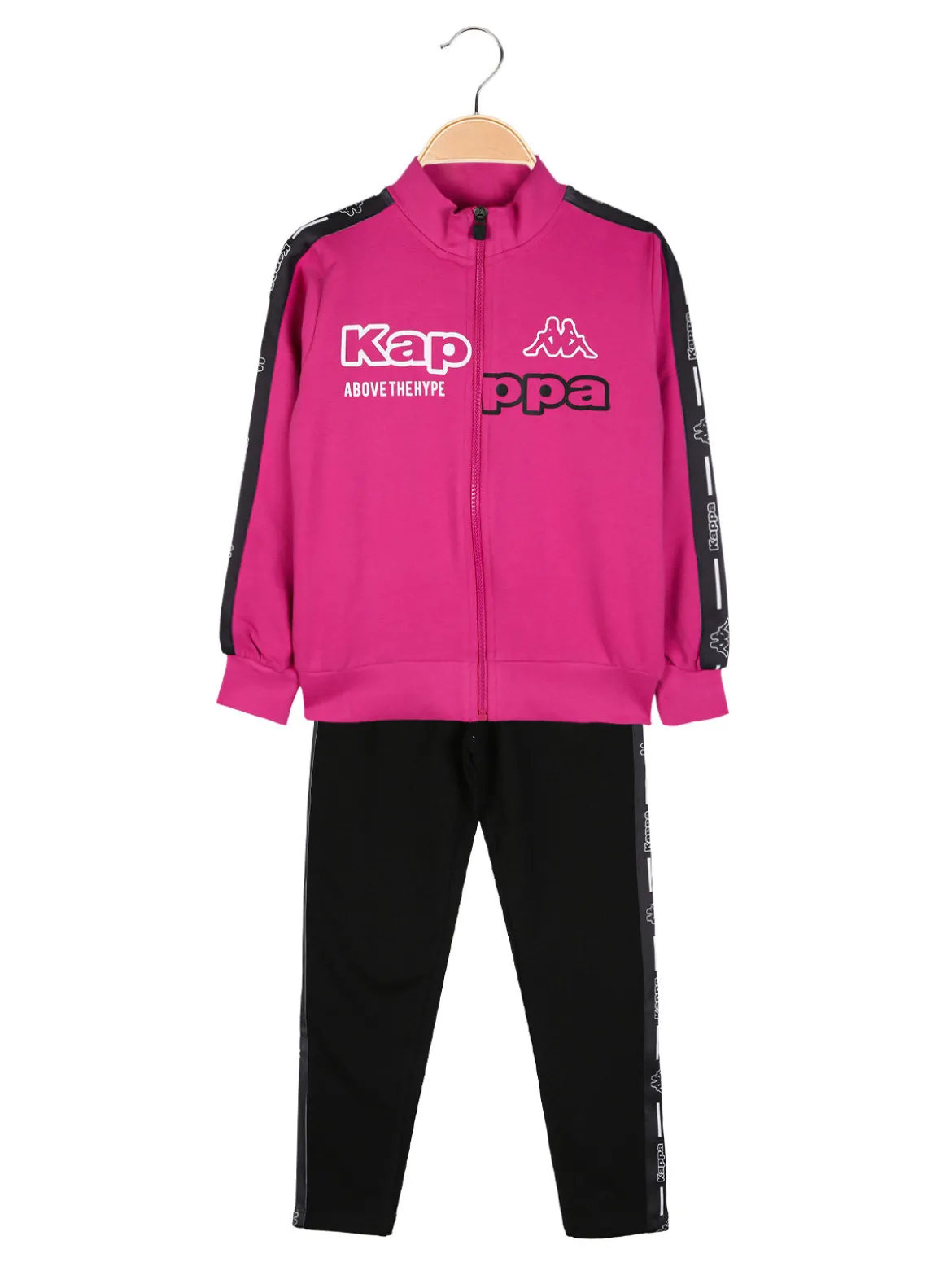 Kappa Completo tuta 2 pezzi da bambina con zip - fucsia