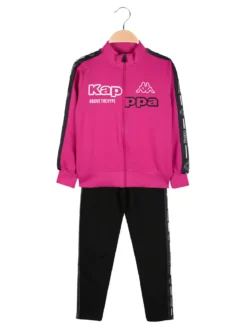 Kappa Completo tuta 2 pezzi da bambina con zip - fucsia