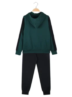 Kappa Completo tuta 2 pezzi da bambino con cappuccio e zip - verde scuro