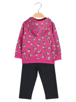 Kappa Completo tuta 2 pezzi da neonata con cappuccio e zip con logo - fucsia