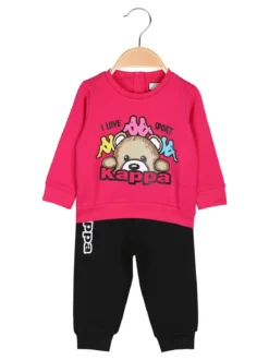 Kappa Completo tuta 2 pezzi da neonata con felpa e pantaloni in cotone - fucsia