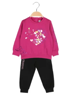 Kappa Completo tuta 2 pezzi da neonata con interno felpato - fucsia