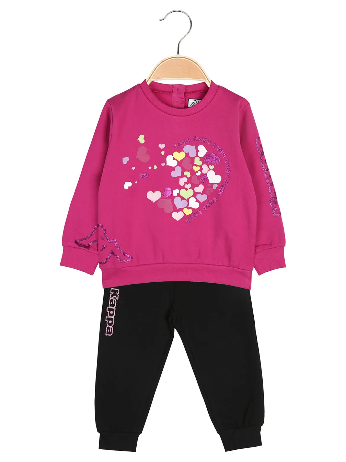 Kappa Completo tuta 2 pezzi da neonata con interno felpato - fucsia